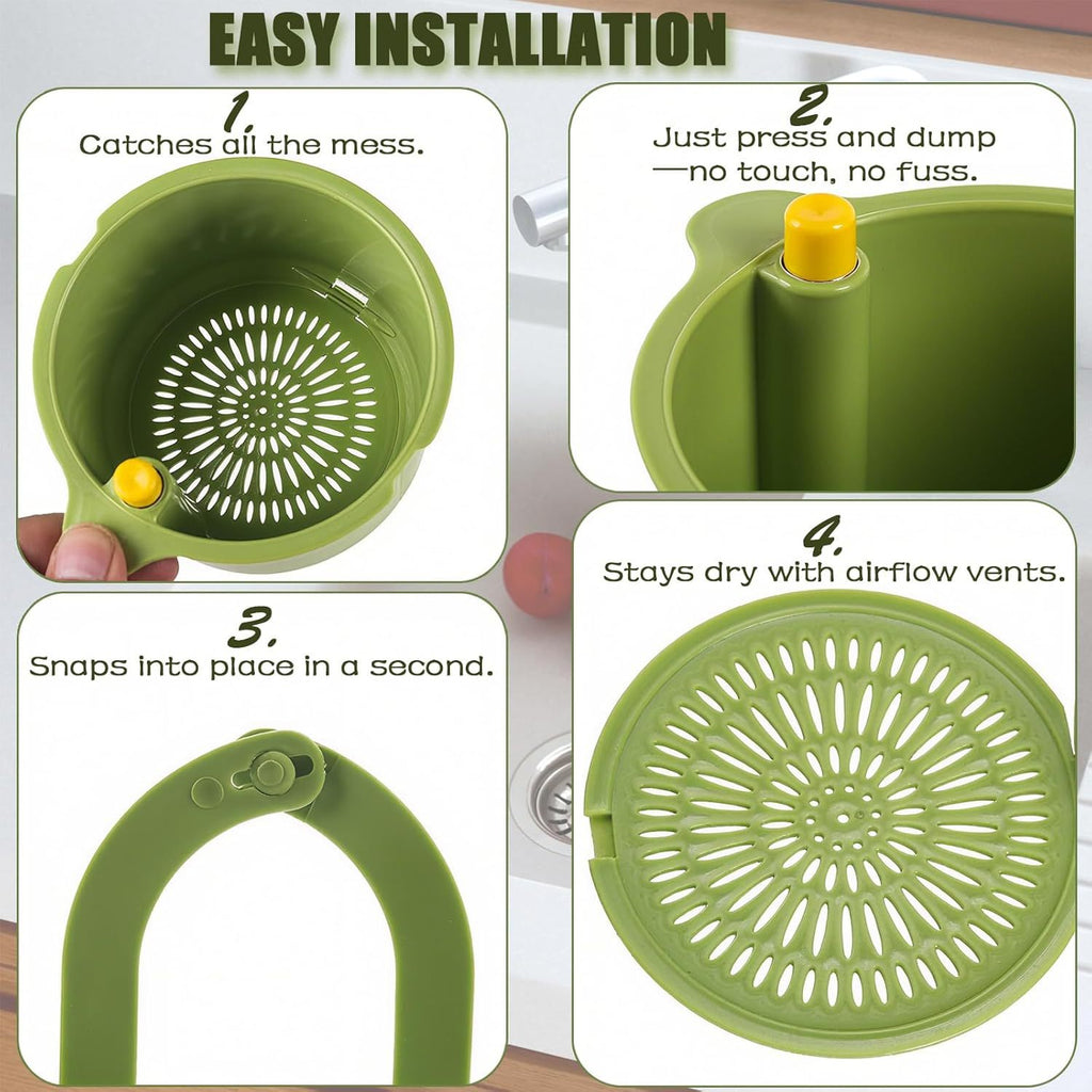 Easy installation steps for the hanging sink strainer