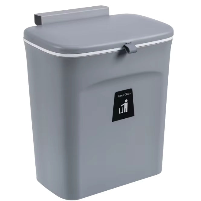 Hanging kitchen trash bin – grey