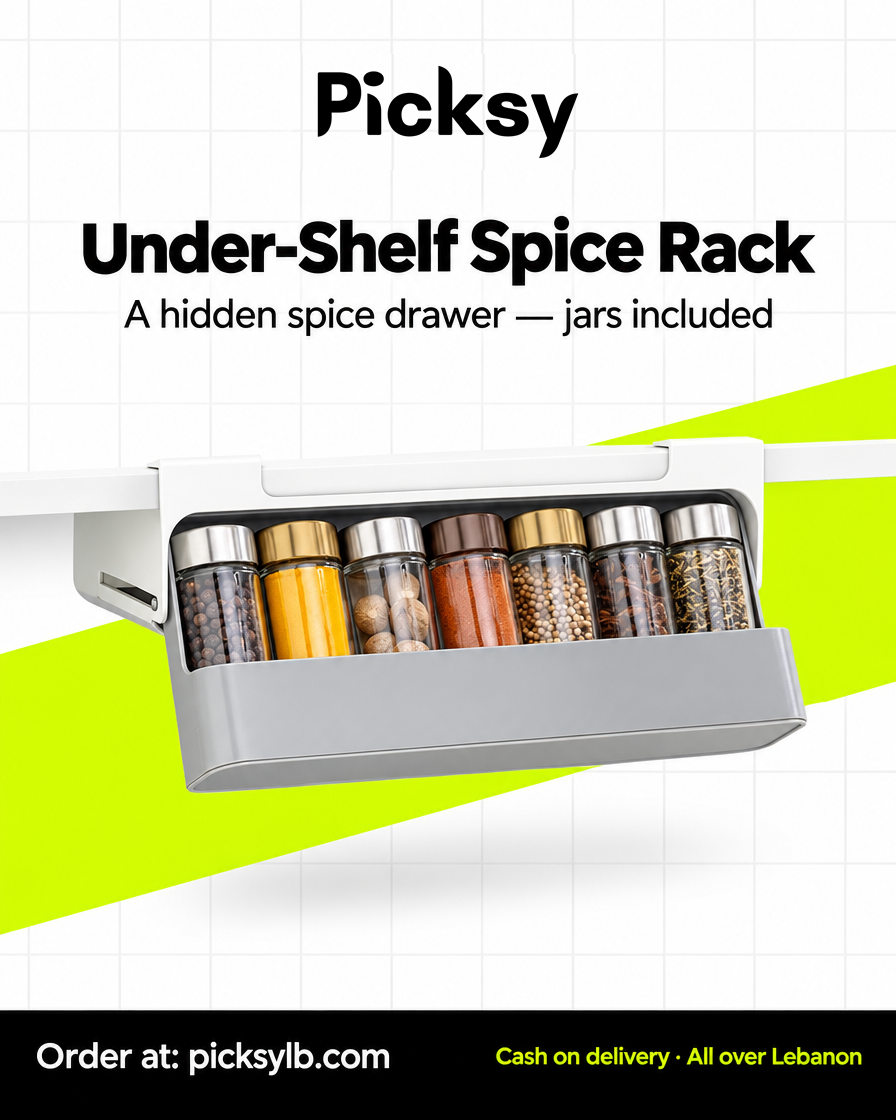 Picksy under-shelf spice rack